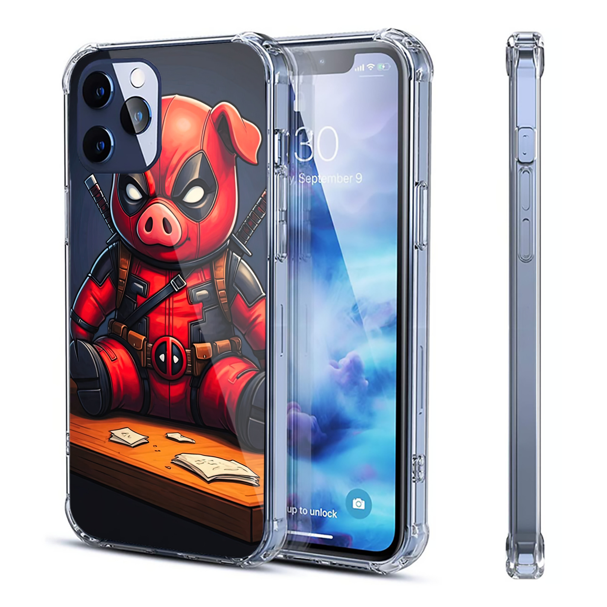 （画像用） Deadpool デッドプール 【iPhone 12シリーズ対応】透明スマホケース（クリアソフトケース）